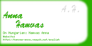anna hamvas business card